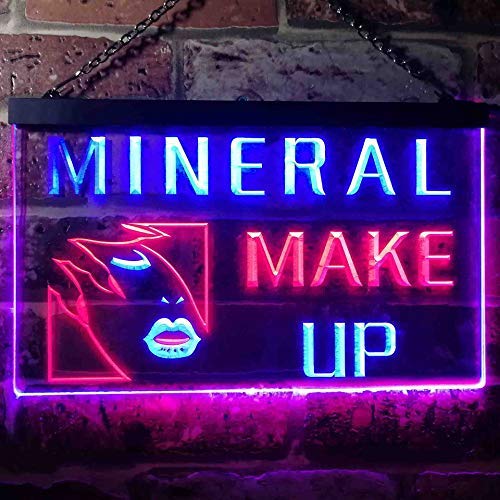 Beauty Salon Mineral Make Up Dual LED Neon Light Sign